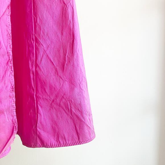 VTG Calypso Christiane Celle XS Silk Wrap Dress Puff Sleeves Pink St Barth - Picture 6 of 8